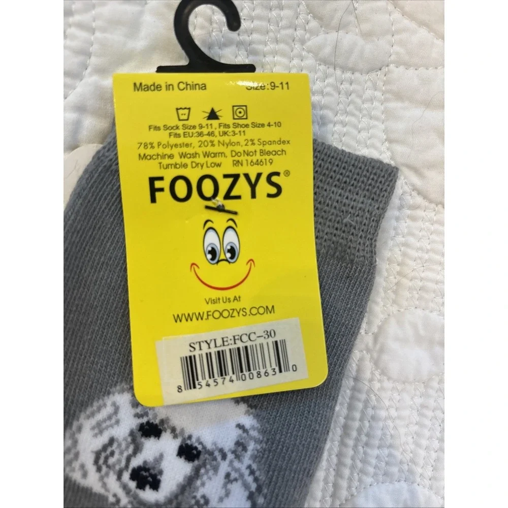 Foozy's Canine Collection Poodle Socks Women SZ 9-11 Gray Polyester Blend New